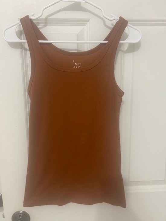 a new day Tops - a new day Rust Brown Ribbed Tank Top size XS round scoop neck